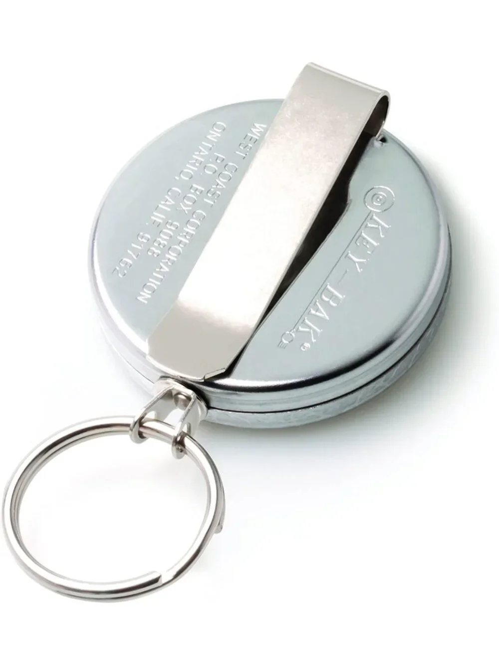 Retractable Key Holder with Steel Belt Clip & Split Ring - Durable & Convenient